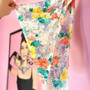 Satin Retro Spring Neck Scarf Stylish Multicolor Floral Hair/Purse Tie Accessory